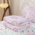 thumbnail image 5 of Manfei Sky Rainbow Zipper Full Size Comforter Sets with Fitted Sheet and 2 Pillowcases, Cartoon Star Cloud Zipper Bedding Set, Lavender, Stars Reversible, 4-Piece, 5 of 7
