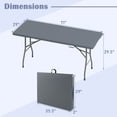 thumbnail image 3 of Costway 6 ft Portable Folding Table with HDPE Tabletop Safe Lock Mechanism Carrying Handle Gray, 3 of 8