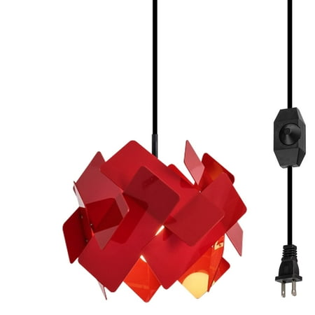 

Kiven Pendant Light Equipped with Dimmable Lighting Wire（177.16 ） 3xE26 Socket 1-Light Macaroon Individual and Creative Pendant Light-Red(Bulb Not Included)