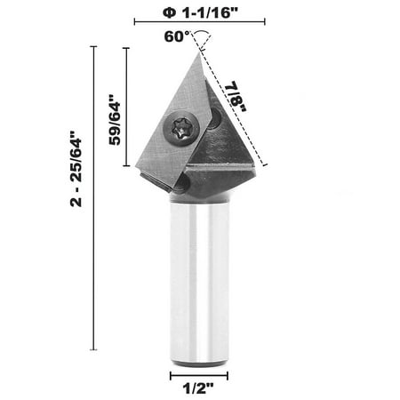 

BLUESON Chamfering 60 Degree V-shaped Router Bit Woodworking Engraving Milling Cutter