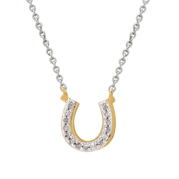 Collar dorado chapado en oro amarillo de 14 quilates sobre plata con diamantes