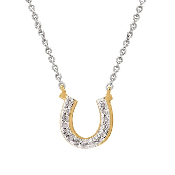 Collar dorado chapado en oro amarillo de 14 quilates sobre plata con diamantes