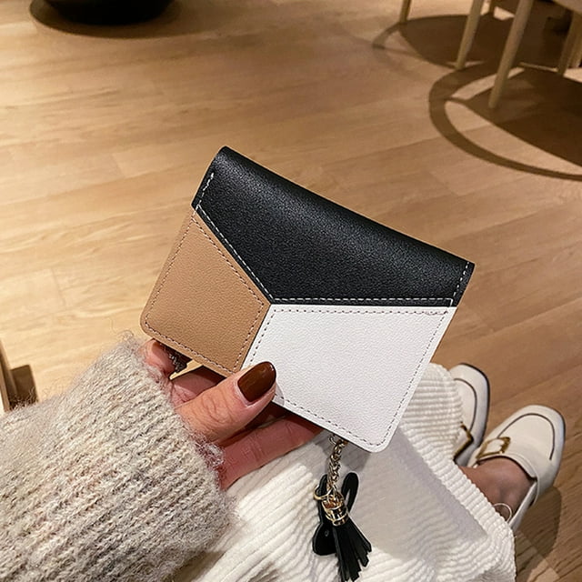 CRILSTYLEO Cartera Corta Con Cremallera Y Borla Portátil Para Almacenamiento Cómodo