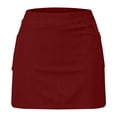 thumbnail image 4 of Ymauqau Skorts for Women High Waisted Ribbed Knit Athletic Casual Tennis Skirts with Shorts Pockets Mini Workout Skorts, 4 of 5