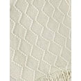 thumbnail image 4 of Fennco Styles Modern Textured Weave Knit Throw with Fringe 50" W x 60" L - Ivory Chevron Throw Blanket for Sofa, Couch, Living Room, Bedroom Décor, 4 of 6