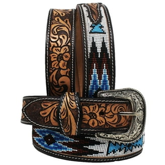 Men's Belt Charro Western Embroidered color sylver 2
