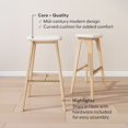thumbnail image 3 of Beryl Upholstered Bar Height Stool (30in) - 2 pack, Blonde/Sesame PU Leather, 3 of 11