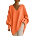 thumbnail image 2 of SeekIslan Women's Sweaters with V Neck Long Sleeve Loose Knit Poncho Pullover, 2 of 7