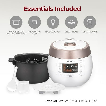 CUCKOO ELECTRONICS - Cuckoo 6 cup Twin Pressure Heating Plate Rice Cooker & Warmer CRP-RT0609FW - White