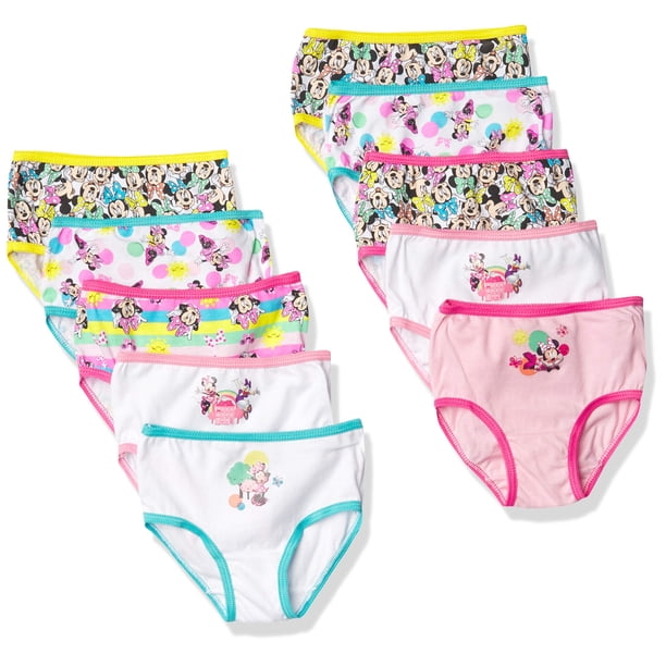 Calzoncillos para niñas Disney Minnie Mouse, paquete de 10 unidades, 4 unidades