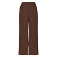 thumbnail image 6 of jtjvou Women's Corduroy Pants Barrel Mid-Rise Elastic Waist Cord Pants Casual Wide Leg Baggy Trouser with Pockets Brown XL, 6 of 9