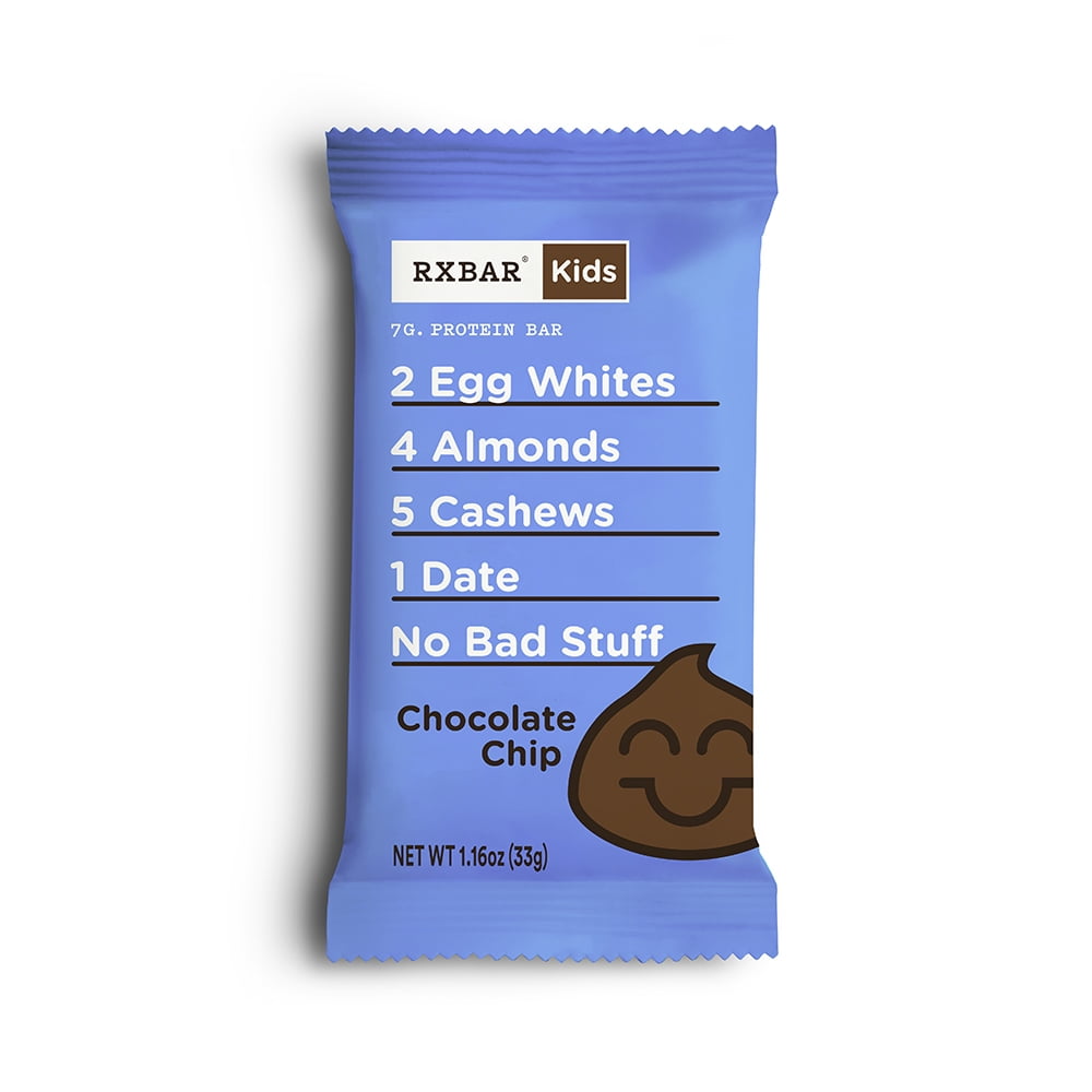 RXBAR Kids Whole Food Protein Bar, Chocolate Chip, 1.16oz Bars, 16