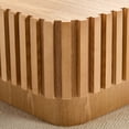 thumbnail image 6 of Modern Handcrafted Drum Coffee Table 31.5 Inch Square Wood Veneer Top with Sturdy MDF Pedestal Base for Small Living Room Bedroom Natural Finish, 6 of 9