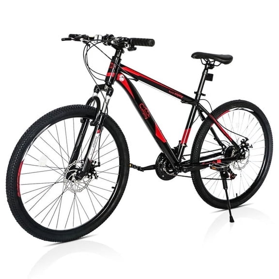 Mountain Bike, 26 inch Outdoor Cycling Bike,18-Speed/High-Carbon Steel/Dual Full Suspension, Adjustable Seat for Men Women Adult, MTB Bicycle with Suspension Fork,Black