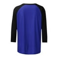thumbnail image 6 of YYAPAYZB Tops for Women 2024 Summer Basic Crewneck Tee Casual 3/4 Length Sleeve Tops Classic Patchwork Printed Blouse, 6 of 6