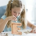 thumbnail image 1 of Fwttom Personalized Wooden Name Money Box Wooden Deposit Box Twenty Six English Letters, 1 of 5