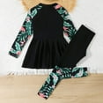 thumbnail image 5 of Zanarzt Girls Rash Guard Sets Swimsuit 2Pcs Zipper Long Sleeve Top Long Pants Swimsuit for Girls Full Body Swimwear Rash Guard Teens Bathing Suit Black,10-11 Years, 5 of 8