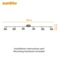 thumbnail image 2 of Sunlite 54-Inch LED Straight Track Light Fixture, GU10 Base, 50 Watts Max, 120 Volts, 6 Head Lights, Brushed Nickel, For Residential & Commercial Use, 2 of 5