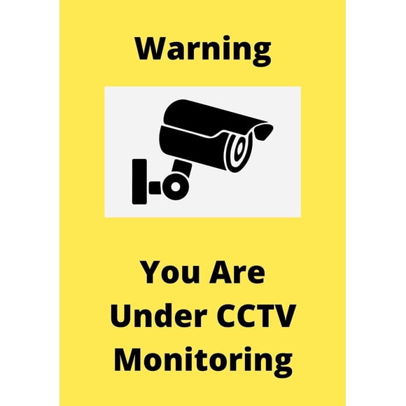 CCTV Warning Signage Pack of 4 - 30X22 cm, Self-Adhesive Vinyl Labels