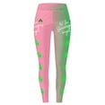 thumbnail image 4 of XIAONU Womens Shamrock Print Leggings High Waist Graphic Tights Stretchy Festive Holiday Bottoms Pink, 4 of 5