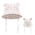thumbnail image 2 of YHAJDS Kids Summer Beach Hat Print Cotton Breathable Toddler Bucket Hat with Bow, 2 of 5