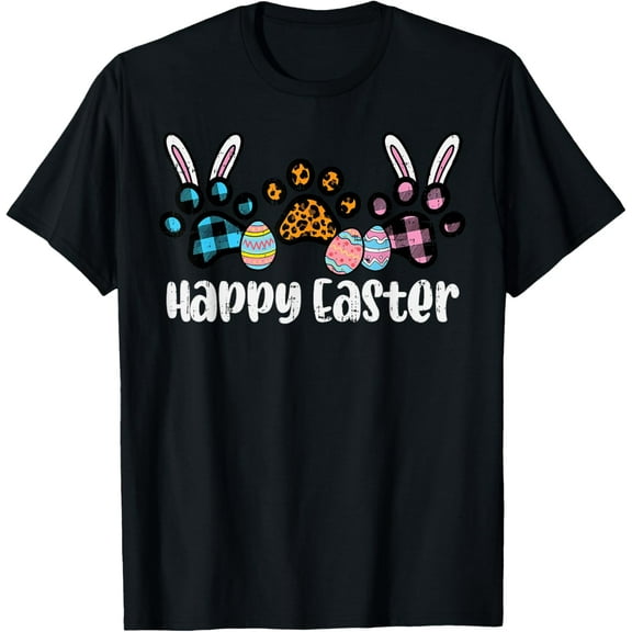 Happy Easter Dog Cat Paw Men Women Girls Kids Teens Youth T-Shirt men and women can wear, black, white, gifts