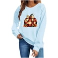 thumbnail image 7 of Hurxie Fall Pumpkins Sweatshirts for Women Long Sleeve Halloween Thanksgiving Graphic Shirt, 7 of 7
