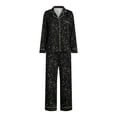 thumbnail image 3 of Joyspun Women's Cozy Jersey Notch Collar Top and Pants Pajama Set, 2-Piece, Sizes XS-4X, 3 of 5