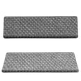 thumbnail image 6 of PURE ERA Bullnose Carpet Stair Treads Cover with Matching Landing Mat Rug for Wooden Steps Tape Free Non-Slip (Gray Mini Diamond Trellis), 6 of 12