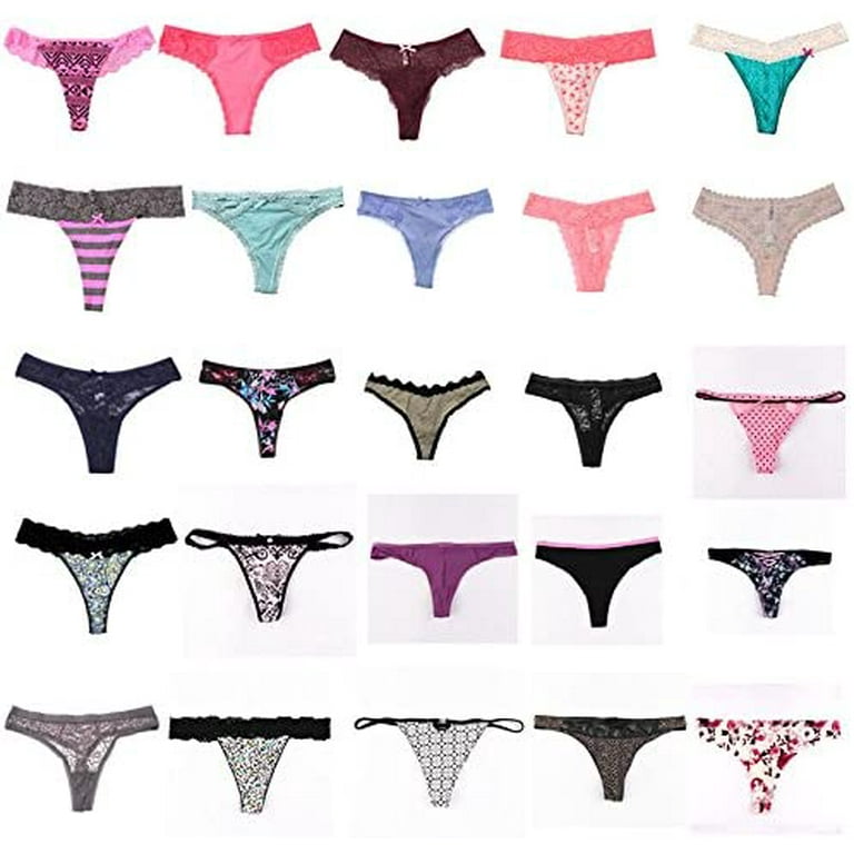 UWOCEKA Sexy Underwear, Kinds of Women T-Back Thong G-String Underpants  Sexy Lacy Panties, 10 Pcs 