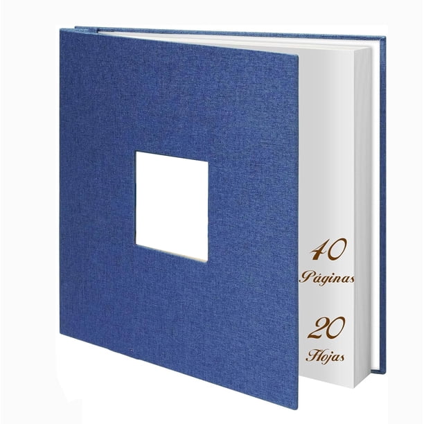 Álbum de Fotos, Álbum de Recortes Magnético Autoadhesivo DIY, 40 Páginas en Blanco con Cubierta de Marco de Tela, Álbum de Fotos de Viaje - para Bodas, Cumpleaños y Otros Festivales (Azul)