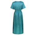 thumbnail image 6 of 2025 Clearance! asdoklhq Womens Maxi Dress Under $10,Women's V-neck Bohemian Polka Dot Print Short Sleeve Dress Long Skirt, 6 of 9