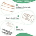 thumbnail image 2 of Alambre de joyería de 0.4 mm, calibre 26, 328 pies de alambre de manualidades de cobre para hacer joyas/plantar/tejer/manualidades DIY, alambres de metal suave [100M, tono cobre], 2 of 7