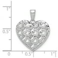 thumbnail image 2 of 14k White Gold Sparkle-Cut Love Heart Pattern Heart Pendant Necklace 24.8x20mm Wide Pendant for Women, 2 of 2