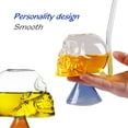 thumbnail image 6 of Halloween Skull Glass Cup Wine Glass Multipurpose Clear Skull Face Drinking Cup for Cocktail Margarita Whiskey Juice for Halloween Themed Party Decorations Gifts Blue, 6 of 9