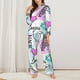 thumbnail image 2 of Balery Eiffel Tower and Hearts Conjunto de Pijama con Estampado para Mujer, Conjunto de Dos Piezas con Manga Larga, Ropa de Dormir Suave con Bolsillos, Pijamas Cómodos-Medium, 2 of 7