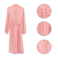thumbnail image 3 of Vêtements de Nuit Décontractés pour Femmes Printemps Style Ouvert devant Robes Simples pour Filles Été Manches Longues Robe de Nuit Maison Pyjama Rose m, 3 of 7