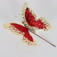 thumbnail image 1 of Xiao Hua 12 mariposas artificiales para decoración de balcón, maceta para boda, hogar, Navidad, San Valentín, jardín de hadas, suministros para jardín de hadas, color rojo y dorado., 1 of 4