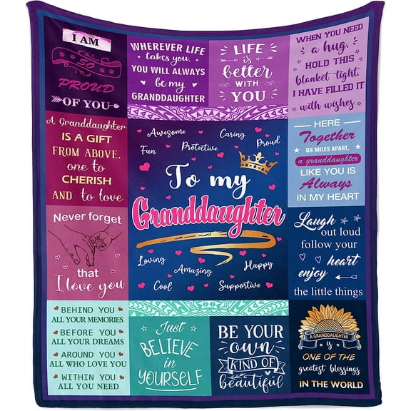 LHSHID Granddaughter Gifts Blanket Granddaughter Gifts From Grandma Granddaughter Gifts From Grandparents Birthday Graduation Gifts For Granddaughter Throw Blankets 30"x40"