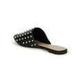 thumbnail image 3 of Qupid Pointy Toe Spike Studded Mule Flat 20281, 3 of 6