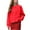 Red, variant on Women's Sweater Long Sleeve Crewneck Button Down Solid Chunky Knit Cardigan Outwear Black L