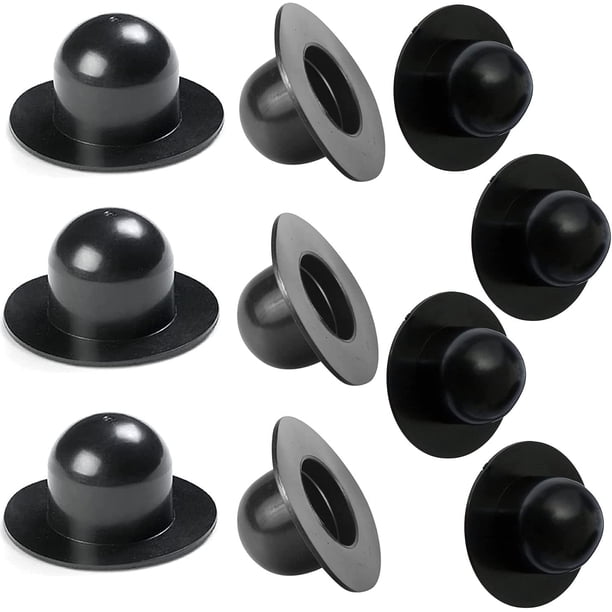 80 Tapones De Silicona Negros, Redondos, Sólidos, 8 Tamaños (4-9,5 Mm)