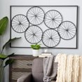 thumbnail image 2 of DecMode Black Metal Wheels Bike Wall Decor with Black Frame, 2 of 9