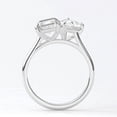 thumbnail image 4 of solitaire jewels 3TCWPea and Emerald Cut Moissanite Toi Et Moi Engagement Ring For Women, 14K White Gold, 4 of 6