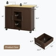 thumbnail image 7 of Walsunny Kitchen Islands Carts with Drop Leaf Table 1 Drawer 5 Wheels 2 Magnetic Doors Rolling Storage Cabinet Brown, 7 of 7