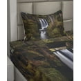 thumbnail image 2 of Ambesonne Exotic Fitted & Top Sheet Set with Sham, Wooden Bridge Forest, Green Brown White, 2 of 4