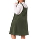 thumbnail image 3 of Vestido de tirantes ajustables plisado para mujer de tallas grandes Agnes Orinda, overol casual de pana con bolsillos, 3X verde militar, 3 of 6