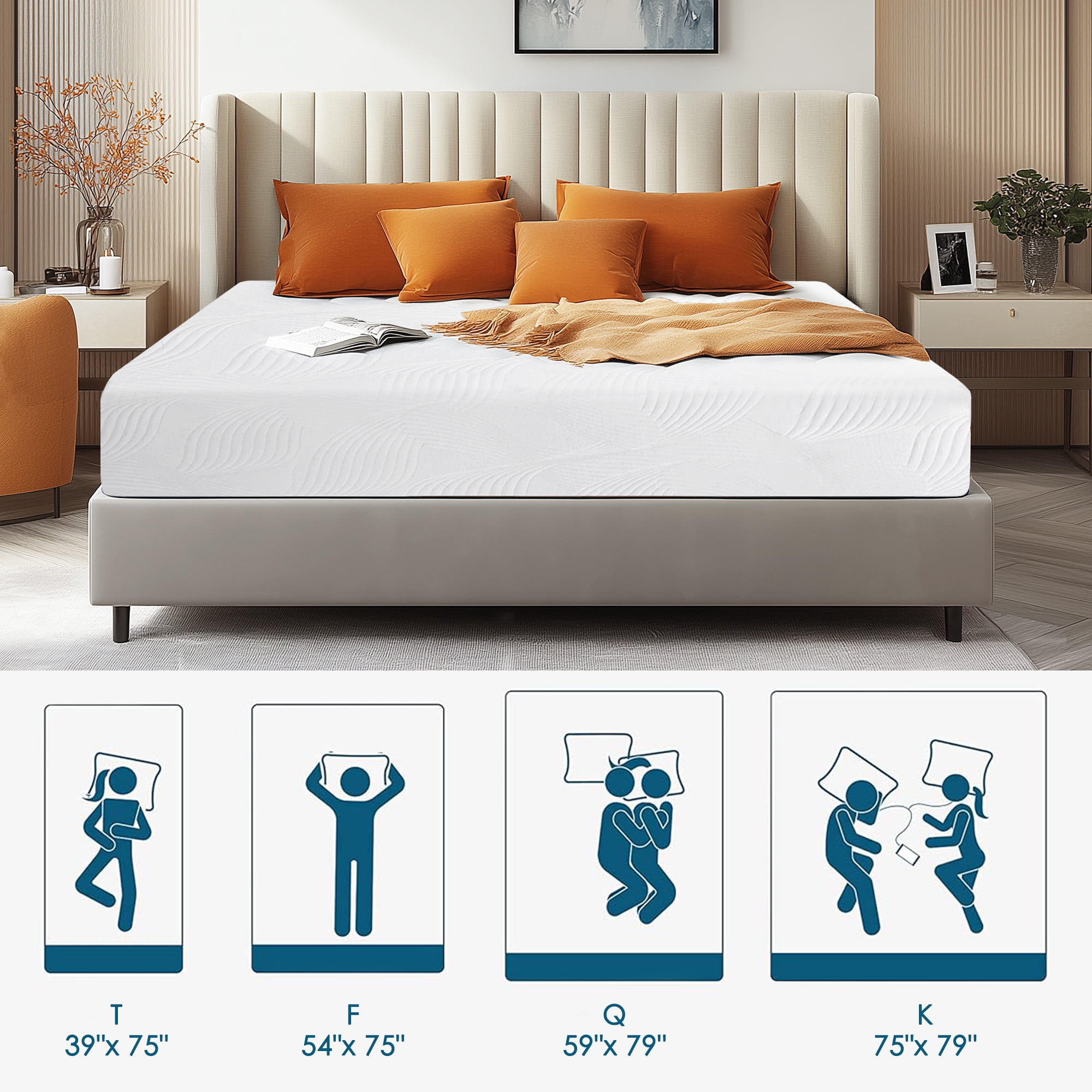 Soges 10 inch Full Size Memory Foam Mattress with Removable Washable Mattress Cover, Medium Firm Gel Memory Foam Mattress for Pressure Relief, Fiberglass Free Mattress in a Box, CertiPUR-US
