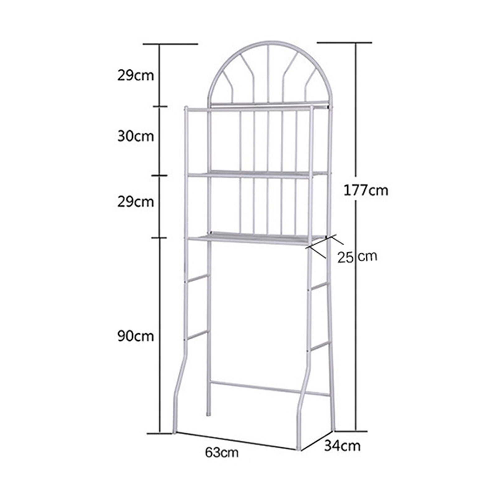 Miumaeov Over The Toilet Storage Rack Shelves Bathroom Organizer Shelf Space Saver 3 Tier White
