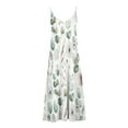 thumbnail image 4 of Aloohaidyvio Summer Dresses for Women 2024,Women's Summer Split Thigh Spaghetti Strap Cami Midi Floral Dress, 4 of 5